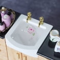 thumbnail image 5 of Dollhouse Kitchen Sink Miniature Dollhouse Furniture Wash Basin Bathroom 1:12 Scale Scene Cabinet Basin Set Dollhouse Accessories, 5 of 6