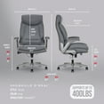 thumbnail image 6 of Shaq Tarvos Premium Ergonomic Big & Tall Office Chair, PureSoft Upholstery with Height Adjustable and Flip-Up Arms, Gray, 6 of 16