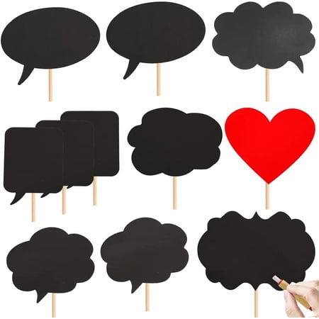 24-Pack Large Blank Photo Booth Props – DIY Chalkboard Cards For Weddings, Birthdays & Parties