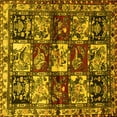 thumbnail image 1 of Ahgly Company Machine Washable Indoor Square Persian Yellow Traditional Area Rugs, 4' Square, 1 of 4