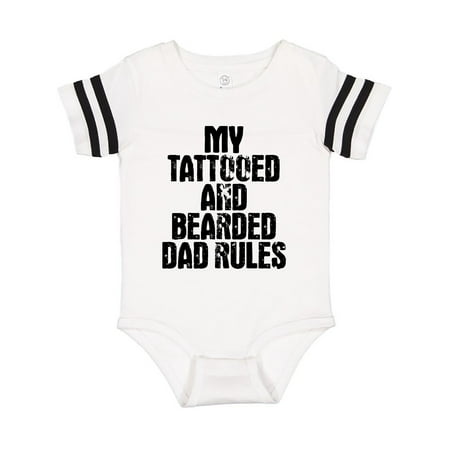 

Inktastic My Tattooed and Bearded Dad Rules Gift Baby Boy Bodysuit