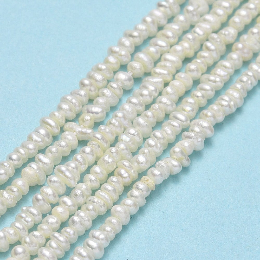 1strand Natural Cultured Freshwater Pearl Beads Strands Keshi Pearl Beads Linen 1.5~2x2~3x2mm Hole: 0.5mm about 255~256pcs/strand 14.21~14.61inch