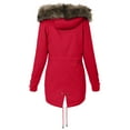 thumbnail image 6 of Winter Coats for Womens Hooded Warm Winter Overcoat with Lined, Winter Parka Jacket Thick Down Outerwear Jacket for Women Red L, 6 of 8