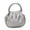 Silver, variant on ZhangC Mini Ruched Puffy Clutch Handbag for Women, 7.9 Inch Small Zipper Wallet Crossbody Purse with Round Top Handle, Casual Evening Phone Card Bag, Shopping and Daily Use, Silver