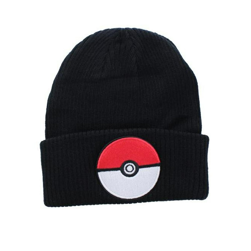 Pokémon Kids Pokemon Knit Beanie Hat Pokeball Trainer Black Walmart