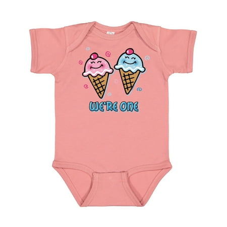

Inktastic Ice Cream We re One Twin Boy & Girl Gift Baby Boy or Baby Girl Bodysuit