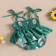 thumbnail image 3 of Baby Girls Short Romper Summer Sleeveless Floral Casual Dress, 3 of 9