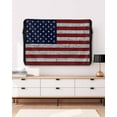 thumbnail image 5 of American Flag Outdoor TV Cover 30 to 32 Inch Weatherproof, Vintage Brick Wall Star Striped Red Blue 600D Oxford TV Covers with Waterproof Zipper, Outside Flat TV Screen Protector Size 30"Wx19"Hx4.5"D, 5 of 7