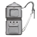 Double Compartment Pet Carrier Backpack Cat Backpack Carrier for 2 Cats Detachable Design Traveling Hiking Camping 41x31x65cm for 2 Small Cats Dogs and Rabbits