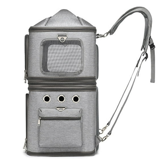 Cat Backpack, Cat Double Layer Carrier Bag Cat Back Pack Small Dog Backpack Carrier With an Adjustable Shoulder Strap, It Provides Ease of Carrying for Improved Comfort During
