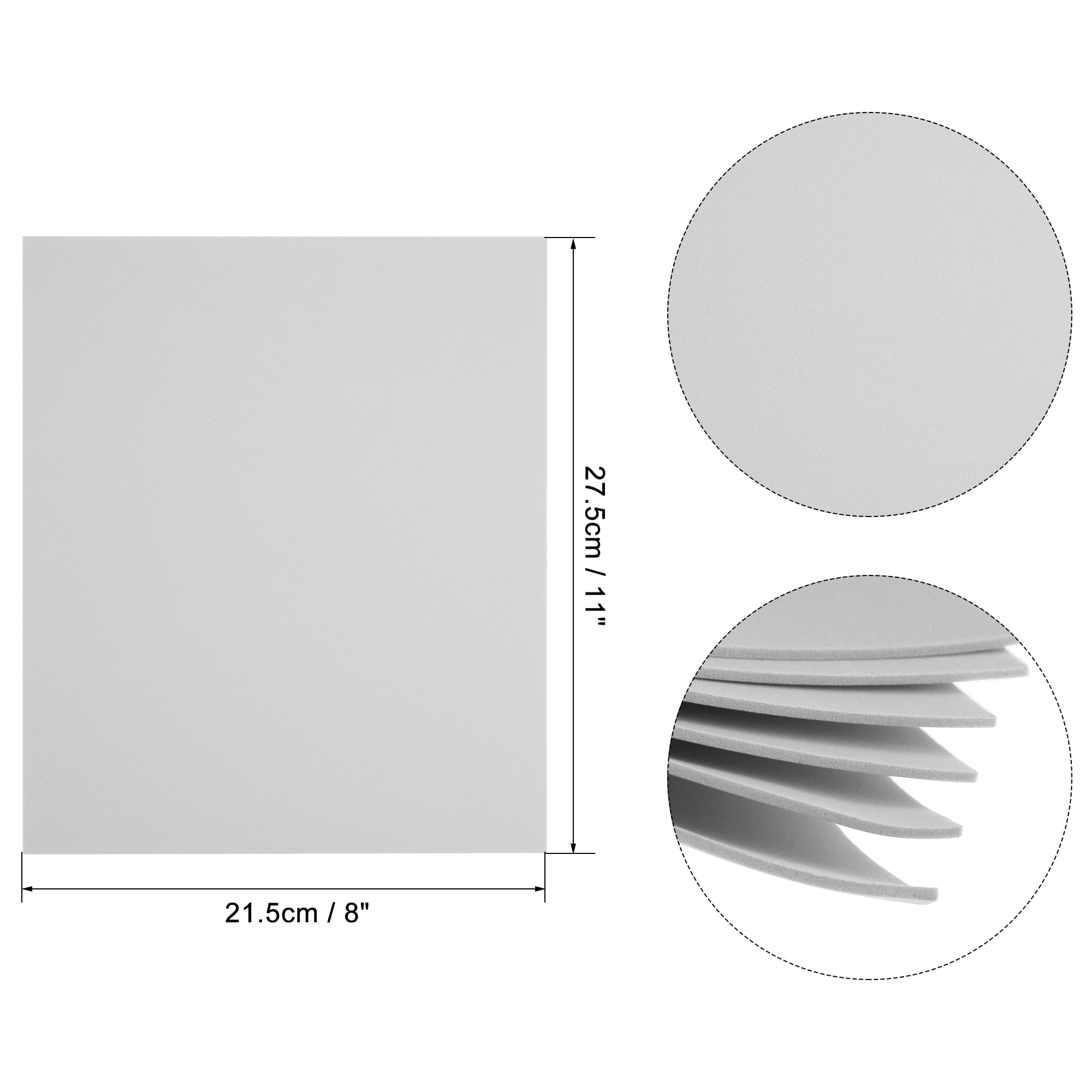 Uxcell Light Grey EVA Foam Sheets 11 x 8 inch 1.8mm Thickness for Crafts DIY Projects, 24 Pack