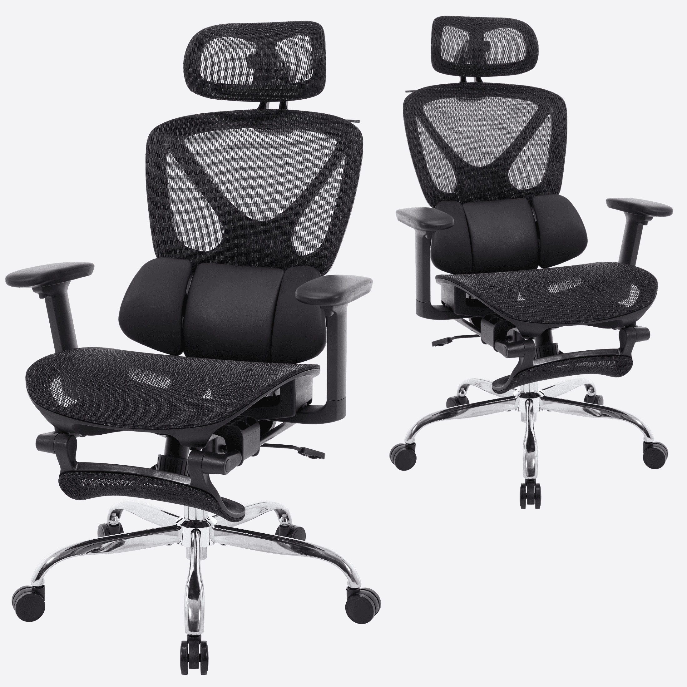 Guyou Ergonomic Office Chair, Mesh Desk Chair with Adjustable 3D Armrests, Lumbar Support, 2D Headrest, Tilt, Black