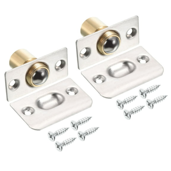 Unique Bargains Closet Door Ball Catch Ball Latch Adjustable Ball Catches Cabinet Door Beads Lock, Silver 2 Pack