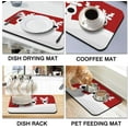 thumbnail image 2 of Christmas Dish Drying Mat for Kitchen Counter, Elk Absorbent Fast Dry Dishes Coffee Mats, Xmas Kitchen Accessories Drainer Rack Pad 18x24 Inch, 2 of 6