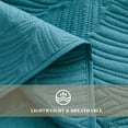 thumbnail image 3 of Exclusivo Mezcla Ultrasonic Twin Size Quilt Set Teal, 2 Pieces Lightweight Bedspread Leaf Pattern Bed Cover Soft Microfiber Coverlet Bedding Set for All Seasons, 3 of 6