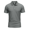 thumbnail image 6 of YLSDY Men's Casual Button Collared Shirts Classic Button Basic Short Sleeve Shirt Gradient Soft Tees Golf Stylish Tops Dark Gray XXXL, 6 of 6