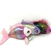 Set of 3 Aurora Sea Sparkles Fancy Fins Cheetah Fushia, Pualani & Moana Fish Plush Toy 7”