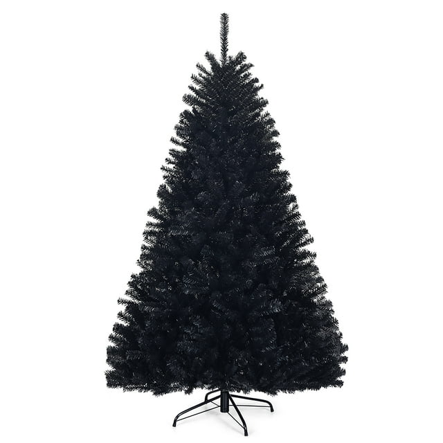 Costway 1,8m Árbol de Navidad con Decoraciones de Halloween 1036 Ramas no Iluminado con Base Sólida de Metal