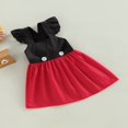 thumbnail image 3 of Baby Girls Princess Dress Contrast Color Flying Sleeves Summer Dress, 3 of 8