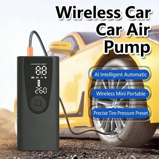 BotaniNest Portable Air For Tires With Pressure Gauge – Suitable For Motorcycles And Sports