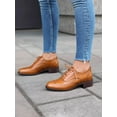 thumbnail image 5 of Cyiecw Lace-up Wingtips Oxford Shoes for Women Cutout Brogues Saddle Shoes, 5 of 7
