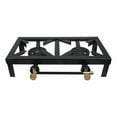 Black Camp Stove Double Burner Cast Iron Propane Gas LPG Outdoor BBQ