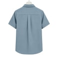 thumbnail image 7 of Ecqkame Womens Button-Up Shirts Turndown Collar Short Sleeve Solid Color Tops Lightweight Casual Work Daily Blouse Light Blue XL, 7 of 7