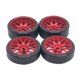 thumbnail image 1 of Ounissouiy 4 unids/set 27mm neumático de deriva llanta de Metal para 1/28 Wltoys K969 K989 P929 neumáticos de deriva para WLtoys Kits de construcción modelo rojo, 1 of 6
