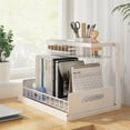 thumbnail image 2 of 2 Pack Under Sink Organizer and Storage, Pull Out Cabinet Organizer Slide Out Sink Shelf Cabinet Storage Shelves, Under Sink Storage for Kitchen Bathroom Cabinet,White, 2 of 6
