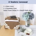 thumbnail image 3 of PiccoCasa 2Pcs Elastic Sofa Slipcover 2+3 Seater Couch Cover with 2 Pillow Covers, Brown, 3 of 6