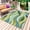 Yellow, variant on Teal Green Ombre Outdoor Rug for Patio/Deck/Porch, Non-Slip Large Area Rug 3 x 5 Ft, Modern Abstract Moire Wave Striped Indoor Outdoor Rugs Washable Area Rugs, Reversible Camping Rug Carpet Runner
