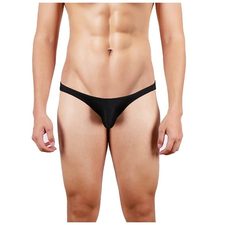 

Juebong Underwear for Men Clearance Under $10.00 Men s Sexy Brushed-Jacquard Thong Underwear Breathable Stretch Sports Briefs Black L