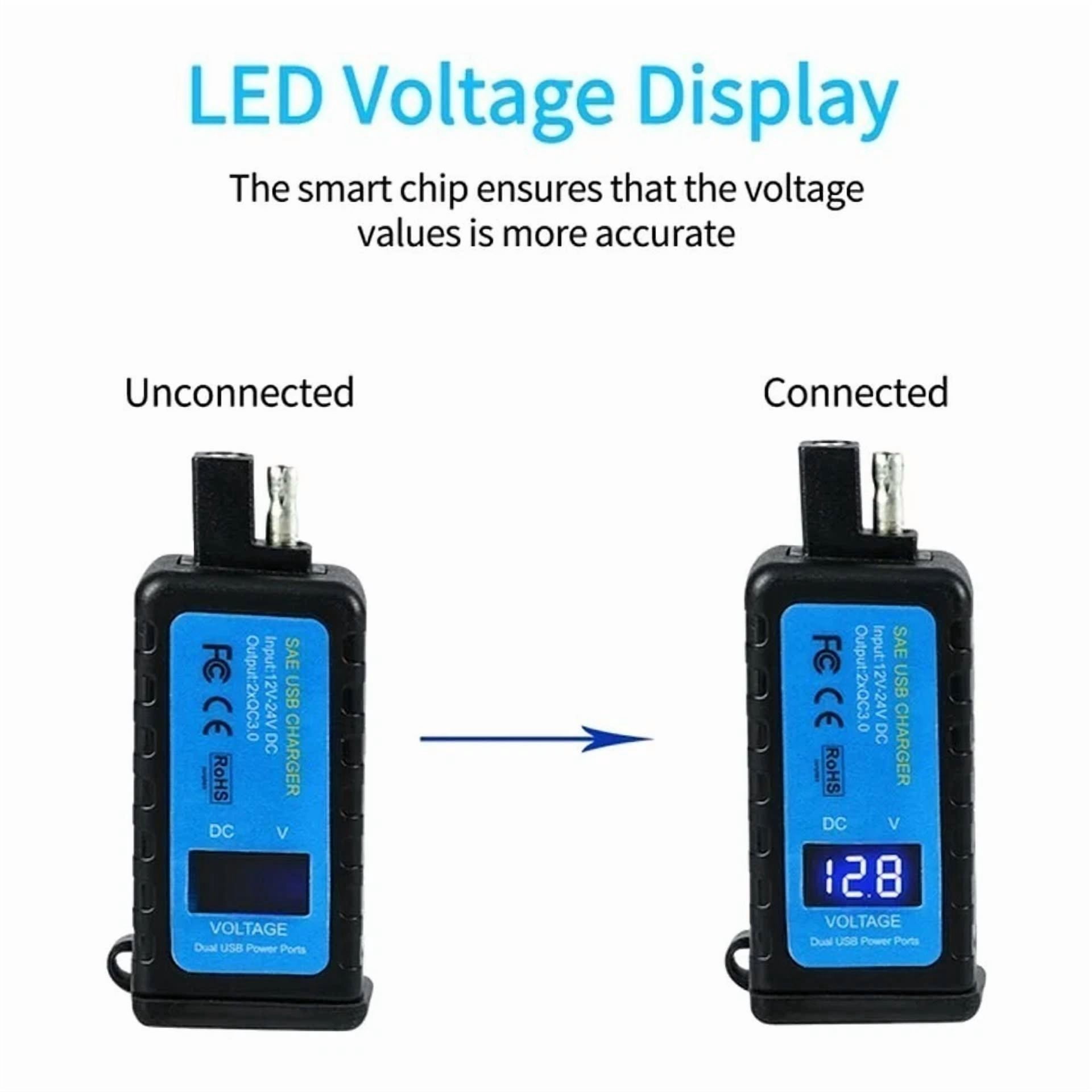 Qc 3.0 Motorcycle Dual Usb Phone Gps Super Fast Charger Adapter Led Waterproof C