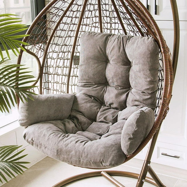 Cojín para sil de huevo colgante para exterior, cojín de asiento de columpio grueso para exterior, cojín para sil de huevo, funda para cojín para Gris CUTICAT Cojín del asiento