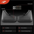 thumbnail image 3 of A-Premium Set of 2PCS Mud Flaps Splash Guards Mudflaps Mudguards with Hardware Kits Compatible with Cadillac Escalade 2021 2022 2023 2024, Rear (Driver and Passenger Side), 3 of 8