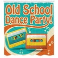thumbnail image 3 of Old School Shower Curtain, Nostalgic Dance Party Lettering Graphic with Retro Tapes and Musical Notes, Fabric Bathroom Set with Hooks, 69W X 70L Inches, Multicolor, by Ambesonne, 3 of 3