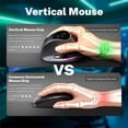 thumbnail image 3 of Wireless Vertical Ergonomic Gaming Mouse with Digital Display, Tri-Mode Connectivity, 7 Programmable Buttons, RGB Backlit, 4000 DPI, Rechargeable Mouse for PC Laptop Mac, 3 of 9