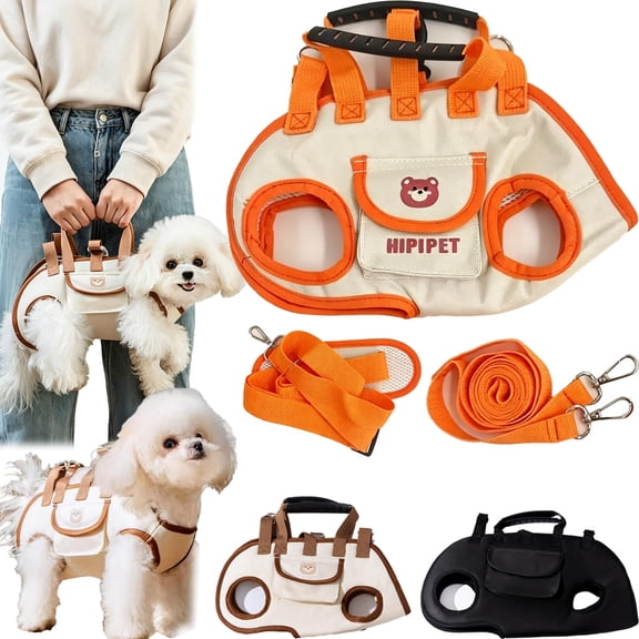 Pawzie Purse Dog Carrier, Adjustable Sling Carrier for Small Dogs & Cats with Safety Leash Clip
