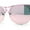 Pink Pink Mirror, variant on Inset Lens Pink Mirror Lens Horn Rim Sunglasses Clear