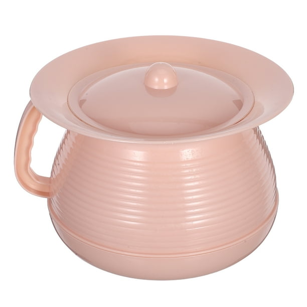 Orinal infantil de plástico portátil con tapa para niños, ideal para el hogar, camping, coche y viajes (rosa).