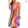 thumbnail image 1 of Vestido corto con estampado de teñido anudado Vestido plisado sin mangas, gris púrpura, 4XL Scienceny AP002087-15, 1 of 7