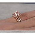 thumbnail image 4 of 2 carat Real Morganite Ring with Moissanite One Engagement Ring and 2 Wedding Bands with 18k Gold Plating, 4 of 5