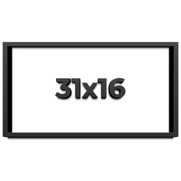 31x16 Shadow Box Frame Black | 1 inches Deep Real Wood Contemporary Shadowbox Display Frame | UV