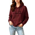 thumbnail image 4 of cocolona Womens Heart Print Hoodies Fall Fashion Casual Long Sleeve Hooded Sweatshirts Loose Comfy Trendy Pullover Tops with Pockets, 4 of 6