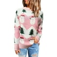 thumbnail image 1 of Chandail de Noël pour Femmes Col Rond Mode chandail Manches Longues Chaud Mi-Long Ample Blouse Tricotée Doux Cardigan Imprimé Graphique Tricot, 1 of 7