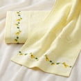 thumbnail image 2 of REGALWOVEN Floral Embroidered Hand Towels for Bathroom, 13 x 29 Inch Soft Absorbent Decorative Towel for Bath, Kitchen, Spa, Gym Light Yellow 2-Piece, 2 of 5