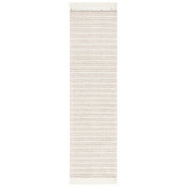 SAFAVIEH Natura Frona Striped Wool Runner Rug, Taupe/Ivory, 2'3" x 8'