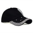 thumbnail image 5 of Hip Hop Women Man Sunshade Pearl Rhinestones Studded Baseball Caps Snapback Hat Peaked Cap Ponytail Baseball Cap DARK BLUE, 5 of 8
