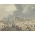 thumbnail image 3 of Jan Willem Pieneman 18x15 Black Modern Framed Museum Art Print Titled - View of the Ruins on the Rapenburg in Leiden After the Explosion of the Powder Ship on January 12, 1807 (1807 - 1809), 3 of 5