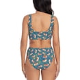 thumbnail image 3 of Daiia Corgi with Flowers Women's Bikini Set Two Piece Swimsuit High Waisted Bikini Adjustable Straps Bikini Perfect for Beach, Pool, and Summer Vacation-X-Large, 3 of 9